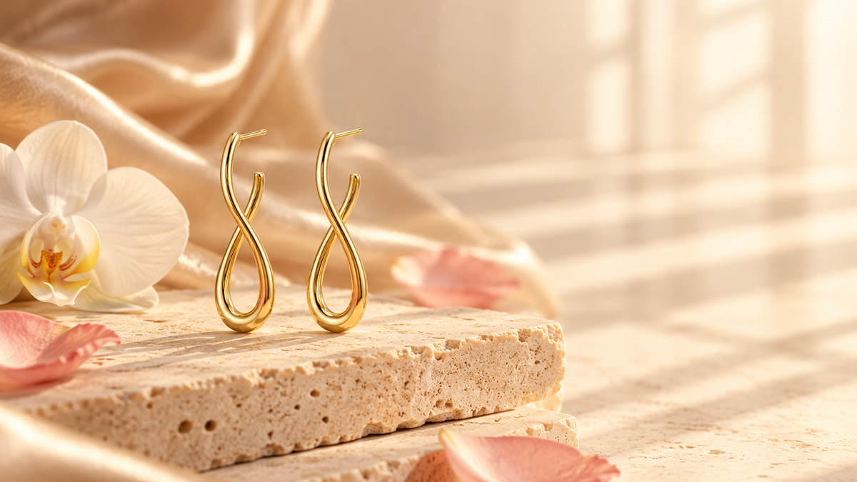 Golden Infinity Hoops