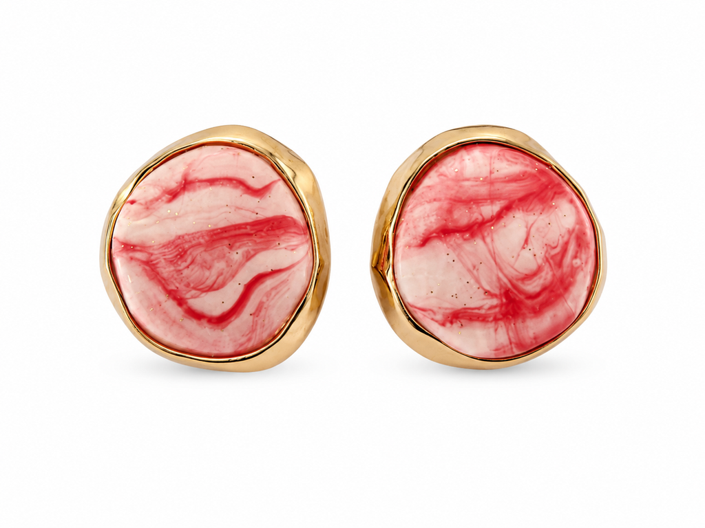 LUMI Rosé Marble Studs