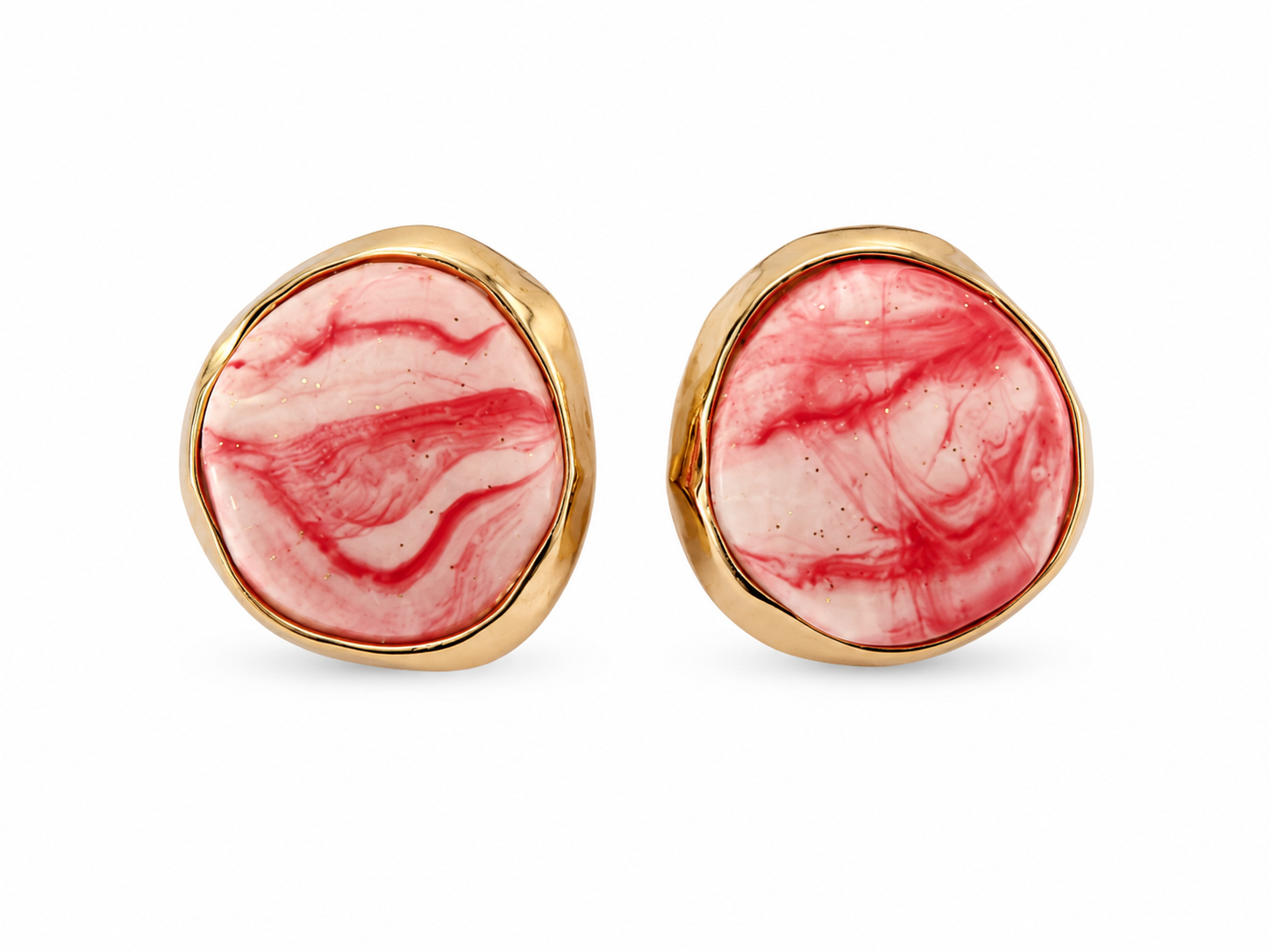 LUMI Rosé Marble Studs